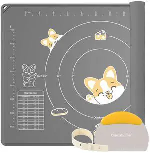 Silicone Baking Mat Sheet and Pastry Dough Cutter, 0.5 Inch Thick 28" X 20" BPA free Silicone Rolling Mat, Non-Stick and Anti-Slip, Dishwasher Safe (Gray) Silicone Baking Mat Sheet and Pastry Dough Cutter, 0.5 Inch Thick 28" X 20" BPA free Silicone Rolling Mat, Non-Stick and Anti-Slip, Dishwasher Safe (Gray)
