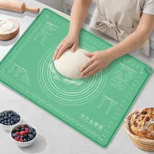 Extra Large Food Grade Platinum Silicone Pastry Mat 28 x 20, Non-Slip Non-Stick Baking Mat for Rolling Dough with 5mm Raised Edge, Measurements & Baking Guide for Bread, Pizza, Pie & Sourdough Extra Large Food Grade Platinum Silicone Pastry Mat 28 x 20, Non-Slip Non-Stick Baking Mat for Rolling Dough with 5mm Raised Edge, Measurements & Baking Guide for Bread, Pizza, Pie & Sourdough