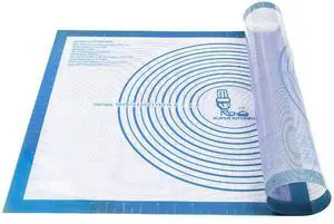 Nonstick Silicone Pastry Mat Extra Large with Measurements 28''By 20'' for Silicone Baking Mat, Counter, Dough Rolling,Fondant/Pie Crust By Folksy Super Kitchen (20×28, Blue) Nonstick Silicone Pastry Mat Extra Large with Measurements 28''By 20'' for Silicone Baking Mat, Counter, Dough Rolling,Fondant/Pie Crust By Folksy Super Kitchen (20×28, Blue)