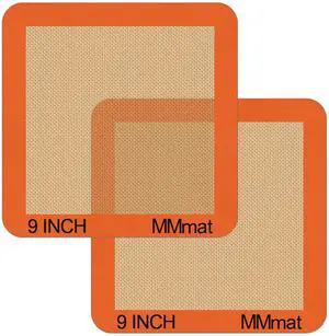 Silicone Baking Mats Set of 2 Square Non-Stick Reusable Air Fryer Linner - Best German Silicone - 9 inch Silicone Baking Mats Set of 2 Square Non-Stick Reusable Air Fryer Linner - Best German Silicone - 9 inch