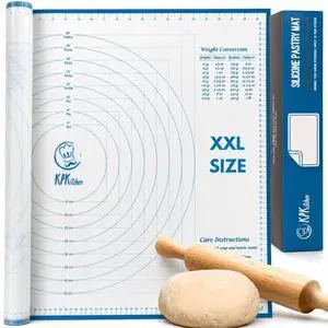 Silicone Pastry Mat Non-Slip, Easy-Clean Rolling Mat for Dough, Cookies, Pie, Bread, Pizza & Fondant Extra Large 23.5 x 31.5 Baking Mats Board with Printed Measurements & Conversion Chart Silicone Pastry Mat Non-Slip, Easy-Clean Rolling Mat for Dough, Cookies, Pie, Bread, Pizza & Fondant Extra Large 23.5 x 31.5 Baking Mats Board with Printed Measurements & Conversion Chart