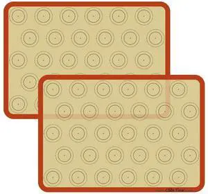 Silicone Baking Mat - Set of 2 Non Stick Silicon Macaroon Baking Sheet Cookie Liner(BPA Free/Reusable/Half Sheet),Perfect Cooking Kit for Macarons,Pastry,Cake and Bread Making (Red) Silicone Baking Mat - Set of 2 Non Stick Silicon Macaroon Baking Sheet Cookie Liner(BPA Free/Reusable/Half Sheet),Perfect Cooking Kit for Macarons,Pastry,Cake and Bread Making (Red)