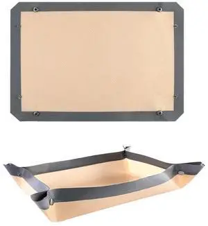 1 PC Silicone Fiber Baking Mat with Buckle, No Leak & Non Stick, Corners Snap Together to Form Leakproof Baking Tray, Oven Liner (16.5x11.6 inch(42x29.5cm)) 1 PC Silicone Fiber Baking Mat with Buckle, No Leak & Non Stick, Corners Snap Together to Form Leakproof Baking Tray, Oven Liner (16.5x11.6 inch(42x29.5cm))