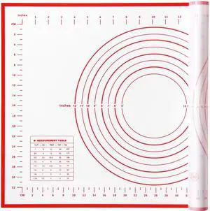 silicone pastry non stick baking mat with measurement fondant mat with three sizes for silicone baking mat, counter mat, dough rolling mat,fondant/pie crust mat (Red, 24"L x16"W) silicone pastry non stick baking mat with measurement fondant mat with three sizes for silicone baking mat, counter mat, dough rolling mat,fondant/pie crust mat (Red, 24"L x16"W)