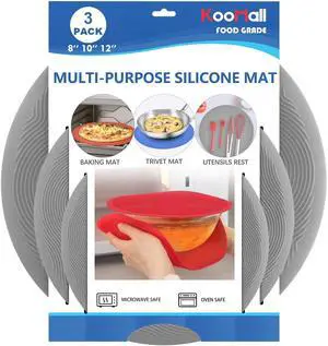 12 10 8 Inch Multi-use Microwave Mat, Trivet, Pot Holders, Drying, Baking, Place Mat, Utensils Rest, Silicone Cover Pad for Hot Pot Pans Bowls Plates Dishes Kitchen Counter,Heat Resistant,Gray 12 10 8 Inch Multi-use Microwave Mat, Trivet, Pot Holders, Drying, Baking, Place Mat, Utensils Rest, Silicone Cover Pad for Hot Pot Pans Bowls Plates Dishes Kitchen Counter,Heat Resistant,Gray