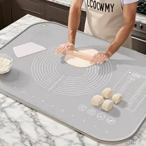 Silicone Baking Mat 31"L x 24"W Silicone Baking Mat with Raised Lip, Ideal for Making Pastries, Bread, Cookies, Pizza, Fondant, Pasta Silicone Baking Mat 31"L x 24"W Silicone Baking Mat with Raised Lip, Ideal for Making Pastries, Bread, Cookies, Pizza, Fondant, Pasta