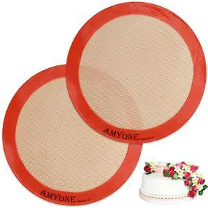 Silicone Baking Mats, 2 PCS Round Silicone Mats for 9 Inch Cake Pan, Non-Stick Reusable Cookie Sheet Liners for Baking Pans for Cake/Bread/Pizza/Macaron/Pastry/Cookie/Bun/Pie Silicone Baking Mats, 2 PCS Round Silicone Mats for 9 Inch Cake Pan, Non-Stick Reusable Cookie Sheet Liners for Baking Pans for Cake/Bread/Pizza/Macaron/Pastry/Cookie/Bun/Pie