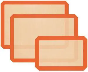 Silicone Baking Mat, Baking Sheets Non Stick, Silicone Mats for Baking, 3 Pcs Baking Supplies for Cookies, Bread & Pastry, Heat-Resistant & Reusable, Orange Silicone Baking Mat, Baking Sheets Non Stick, Silicone Mats for Baking, 3 Pcs Baking Supplies for Cookies, Bread & Pastry, Heat-Resistant & Reusable, Orange