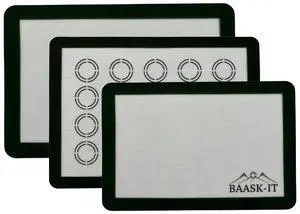 Silicone Baking Mats Set 3 Pcs, Non-Stick Reusable, Parchment-Free Oven liners (18" x 13" + 15" x 10") Silicone Baking Mats Set 3 Pcs, Non-Stick Reusable, Parchment-Free Oven liners (18" x 13" + 15" x 10")