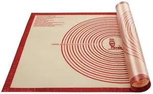 Non-slip Silicone Pastry Mat Extra Large with Measurements 36''By 24'' for Baking Mat, Counter/Dough Rolling/Oven Liner/Fondant/Pie CrustRed Non-slip Silicone Pastry Mat Extra Large with Measurements 36''By 24'' for Baking Mat, Counter/Dough Rolling/Oven Liner/Fondant/Pie CrustRed