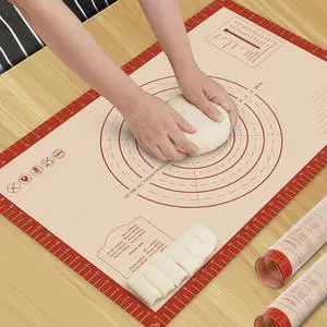 Silicone Baking Mat - 26x16 Thickened Pastry Dough Mat with Measurement Non-Stick For Dough Rolling, Bread, Oven Liner, Kitchen Counter, Fondant/Pie Crust Silicone Baking Mat - 26x16 Thickened Pastry Dough Mat with Measurement Non-Stick For Dough Rolling, Bread, Oven Liner, Kitchen Counter, Fondant/Pie Crust