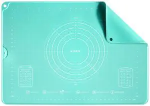 28"x20" Large Pastry Mat: Food-Grade Liquid Silicone Dough Rolling Baking Sheet, Non-Stick Non-Slip for Kneading, Making Pizza, Fondant, Pie with Clear Measurement and Raised Edges (Aqua Sky) 28"x20" Large Pastry Mat: Food-Grade Liquid Silicone Dough Rolling Baking Sheet, Non-Stick Non-Slip for Kneading, Making Pizza, Fondant, Pie with Clear Measurement and Raised Edges (Aqua Sky)