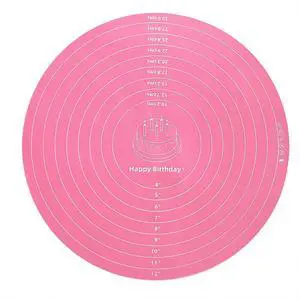 Silicone Cake Mat, 12 Inch Round Silicone Mat, Cake Mat with Measurements, Cake Turntable Mat, Reusable Cookie Mat for Rolling Dough, Non-Stick Heat Resistant, Pastry Baking Pad Pink Silicone Cake Mat, 12 Inch Round Silicone Mat, Cake Mat with Measurements, Cake Turntable Mat, Reusable Cookie Mat for Rolling Dough, Non-Stick Heat Resistant, Pastry Baking Pad Pink
