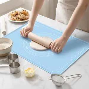 Silicone Baking Mat 28x20 Inches | Extra Thick Dough Rolling Mat with Measurements and Edge Heightening | Non-Stick Food Grade Pastry Mat for Pastry, Bread, Cookies, Pizza, Fondant & Pasta Silicone Baking Mat 28x20 Inches | Extra Thick Dough Rolling Mat with Measurements and Edge Heightening | Non-Stick Food Grade Pastry Mat for Pastry, Bread, Cookies, Pizza, Fondant & Pasta