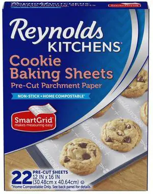 Kitchens Cookie Baking Sheets, Pre-Cut Baking Parchment Paper Sheets for Cookies, Oven-Safe up to 425 Degrees, Reusable Up to 3X, No-Mess Cleanup, 12 in x 16 in, 22 Count Kitchens Cookie Baking Sheets, Pre-Cut Baking Parchment Paper Sheets for Cookies, Oven-Safe up to 425 Degrees, Reusable Up to 3X, No-Mess Cleanup, 12 in x 16 in, 22 Count