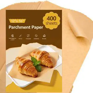 400Pcs Unbleached 12x16 Inch Silicone Coated Parchment Paper Sheets, Pre-Cut Non-Stick Baking Paper for Oven, Air Fryer, Grilling, Cooking, Fit Half Sheet Baking Pans 400Pcs Unbleached 12x16 Inch Silicone Coated Parchment Paper Sheets, Pre-Cut Non-Stick Baking Paper for Oven, Air Fryer, Grilling, Cooking, Fit Half Sheet Baking Pans
