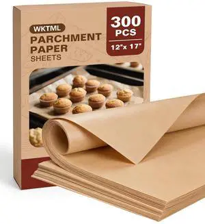 300 Pcs Parchment Paper Sheets, 12x17 Inches Unbleached Baking Paper, Non Stick for Gently Baking, Pre-Cut Half Sheet Parchment Paper for Oven, Air Fryer Liners, Microwave 300 Pcs Parchment Paper Sheets, 12x17 Inches Unbleached Baking Paper, Non Stick for Gently Baking, Pre-Cut Half Sheet Parchment Paper for Oven, Air Fryer Liners, Microwave