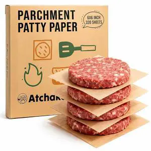 320Pcs 6x6 Inches Parchment Paper Squares, Unbleached Hamburger Patty Paper, Non-Stick Parchment Sheets for Separating Patty, Wrapping Burgers, Naan, Tortillas Press, Freezer, Oven, Microwave 320Pcs 6x6 Inches Parchment Paper Squares, Unbleached Hamburger Patty Paper, Non-Stick Parchment Sheets for Separating Patty, Wrapping Burgers, Naan, Tortillas Press, Freezer, Oven, Microwave