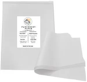 8 1/2" X 11", 100 Pack Parchment Paper Pan Liner - Sheets for Baking Cookies, Cooking - Made in USA 8 1/2" X 11", 100 Pack Parchment Paper Pan Liner - Sheets for Baking Cookies, Cooking - Made in USA