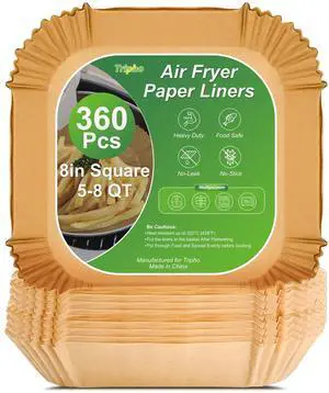 360 Pcs 8 Square Unbleached Heavy Duty Air Fryer Paper Liners Disposable, Non-Stick & Non-Leak Parchment Paper Liners for Airfryer Basket, Deep Fryer Parts & Accessories 360 Pcs 8 Square Unbleached Heavy Duty Air Fryer Paper Liners Disposable, Non-Stick & Non-Leak Parchment Paper Liners for Airfryer Basket, Deep Fryer Parts & Accessories