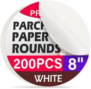 ReLuien 8 Inch Parchment Paper Rounds, 200Pcs Precut Baking Paper Sheets,Non-Stick Parchment Rounds for Baking BreadCakeCookie and More ReLuien 8 Inch Parchment Paper Rounds, 200Pcs Precut Baking Paper Sheets,Non-Stick Parchment Rounds for Baking BreadCakeCookie and More