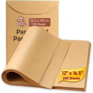 200 Sheets Precut Parchment Paper, 12x16.5 Inches, Non-Stick, Unbleached 200 Sheets Precut Parchment Paper, 12x16.5 Inches, Non-Stick, Unbleached
