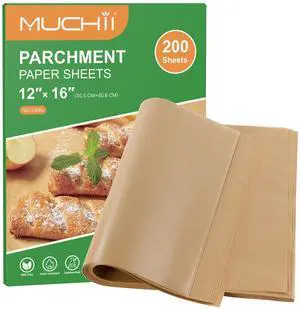 200 Pcs Parchment Paper Sheets, 12 x 16 Inch Precut Non-Stick Baking Parchment for Oven, Grilling, Steaming, Air Fryer, and Half Sheet Pans 200 Pcs Parchment Paper Sheets, 12 x 16 Inch Precut Non-Stick Baking Parchment for Oven, Grilling, Steaming, Air Fryer, and Half Sheet Pans