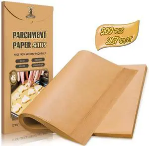 200 Pcs Parchment Paper Sheets, 12 x 16 Inch, Precut Non-Stick Parchment Sheets for Baking, Cooking, Grilling, Air Fryer and Steaming - Unbleached, Fit for Half Sheet Pans 200 Pcs Parchment Paper Sheets, 12 x 16 Inch, Precut Non-Stick Parchment Sheets for Baking, Cooking, Grilling, Air Fryer and Steaming - Unbleached, Fit for Half Sheet Pans