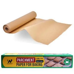 Unbleached Parchment Paper Roll, 15 in x 210 ft Unbleached Non-Stick Baking Paper, Heat Resistant & Food Grade Brown Parchment for Baking, Oven, Cooking, Grilling, Air Fryer Unbleached Parchment Paper Roll, 15 in x 210 ft Unbleached Non-Stick Baking Paper, Heat Resistant & Food Grade Brown Parchment for Baking, Oven, Cooking, Grilling, Air Fryer
