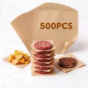 500 6x6 Inch Patty Paper, Unbleached Parchment Squares, Heavy Duty Non-Stick Precut for Burgers, Fries, Butter, Candy, Baking, Freezing, Separating & Wrapping - Oven, Air Fryer & Microwave Safe 500 6x6 Inch Patty Paper, Unbleached Parchment Squares, Heavy Duty Non-Stick Precut for Burgers, Fries, Butter, Candy, Baking, Freezing, Separating & Wrapping - Oven, Air Fryer & Microwave Safe
