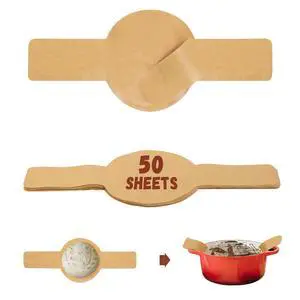 Parchment Paper for Sourdough Baking 8" Round, 50 Sheets with Long Handles Parchment Paper for Sourdough Baking 8" Round, 50 Sheets with Long Handles