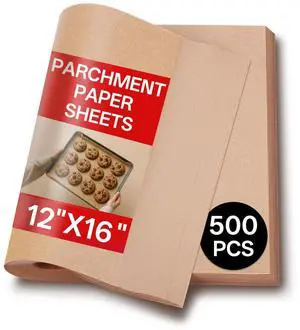 500PCS Parchment Paper Sheets 12x16 Inch, 40 GSM (25 LB) Non Stick Precut Baking Paper, Disposable Unbleached Parchment Paper Liners for Oven, Air Fryer, Cooking, Grilling, Fits Half Sheet Pans 500PCS Parchment Paper Sheets 12x16 Inch, 40 GSM (25 LB) Non Stick Precut Baking Paper, Disposable Unbleached Parchment Paper Liners for Oven, Air Fryer, Cooking, Grilling, Fits Half Sheet Pans