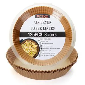 Air Fryer Paper Liners 125Pcs 8-inch Non stick and oil resistant round lined air fryer parchment paper easy to clean, durable, food grade - suitable for air fryers, ovens and microwaves (Round) Air Fryer Paper Liners 125Pcs 8-inch Non stick and oil resistant round lined air fryer parchment paper easy to clean, durable, food grade - suitable for air fryers, ovens and microwaves (Round)