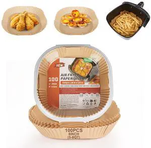 Air Fryer Liners Disposable, 8 Inch Air Fryer Sheet Liners Square, Non-Stick & Pre-Cut Disposable Air Fryer Liners for Easy Cleanup, Fits Most Air Fryer Baskets (8inch-100pcs) Air Fryer Liners Disposable, 8 Inch Air Fryer Sheet Liners Square, Non-Stick & Pre-Cut Disposable Air Fryer Liners for Easy Cleanup, Fits Most Air Fryer Baskets (8inch-100pcs)
