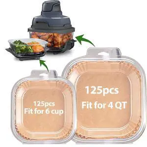 Air Fryer Liners for Ninja Crispi, Disposable 125 + 125 Pcs Ninja Crispi Accessories for Ninja Crispi 4-in-1 Portable Glass Air Fryer Cooking System, Non-Stick Ninja Crispi Liners Disposable Air Fryer Liners for Ninja Crispi, Disposable 125 + 125 Pcs Ninja Crispi Accessories for Ninja Crispi 4-in-1 Portable Glass Air Fryer Cooking System, Non-Stick Ninja Crispi Liners Disposable
