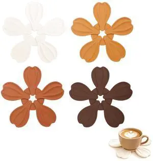 Silicone Trivet Coasters Set of 4 Pack, Vynusio Trivets for Hot Dishes Pans Pots Heat Resistant Pads, Compatible with Trivets Treet Hot Pot Dish Holders for Kitchen Table Countertop, Fall Color Silicone Trivet Coasters Set of 4 Pack, Vynusio Trivets for Hot Dishes Pans Pots Heat Resistant Pads, Compatible with Trivets Treet Hot Pot Dish Holders for Kitchen Table Countertop, Fall Color