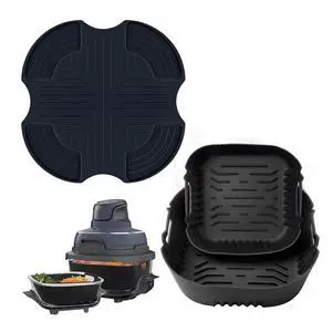 Silicone Heat Resistant Mat for Ninja Crispi,2Pc Silicone Air Fryer Liners for Ninja Crispi 4-QT&6-Cup Container Compatible with FN101GY/FN101SG/FN101ST,Reusable Air Fryer Accessories for Ninja Crispi Silicone Heat Resistant Mat for Ninja Crispi,2Pc Silicone Air Fryer Liners for Ninja Crispi 4-QT&6-Cup Container Compatible with FN101GY/FN101SG/FN101ST,Reusable Air Fryer Accessories for Ninja Crispi