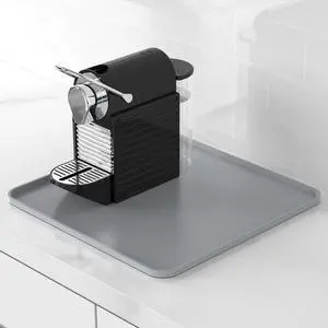 Silicone Coffee Mat,16"×16" Waterproof Heat Resistant Bar Mat for Espresso Machine Station Accessories,Non Slip Dish Drying Mat for Kitchen Counter,Home Decor Essentials,Grey Silicone Coffee Mat,16"×16" Waterproof Heat Resistant Bar Mat for Espresso Machine Station Accessories,Non Slip Dish Drying Mat for Kitchen Counter,Home Decor Essentials,Grey