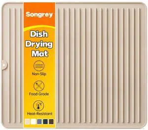 18" x 16" Silicone Dish Drying Mat, Kitchen Counter Drying Pad for Sink Dishes or Under Rack, Multi-Use as Heat Resistant Trivet, Coffee Bar Mat 18" x 16" Silicone Dish Drying Mat, Kitchen Counter Drying Pad for Sink Dishes or Under Rack, Multi-Use as Heat Resistant Trivet, Coffee Bar Mat