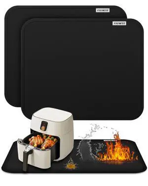 2pack Heat Resistant Mat for Air Fryer, 15x18in Heat Resistant Mat for Countertop, Silicone Kitchen Countertop Hot Pads for Air Fryer, Deep Fryer, Oven 2pack Heat Resistant Mat for Air Fryer, 15x18in Heat Resistant Mat for Countertop, Silicone Kitchen Countertop Hot Pads for Air Fryer, Deep Fryer, Oven