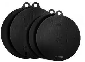 Induction Protection Mat, 2 Pack, Black, Silicone & Fibreglass, Non-Slip, Heat Resistant Up to 240°C, Dishwasher Safe, Multi-Functional, Trivet, 2X 8.66 + 2X 9.45 Induction Protection Mat, 2 Pack, Black, Silicone & Fibreglass, Non-Slip, Heat Resistant Up to 240°C, Dishwasher Safe, Multi-Functional, Trivet, 2X 8.66 + 2X 9.45