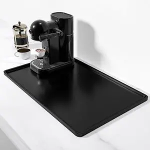 Silicone Coffee Mat, 12" x 19" Waterproof Raised Edge Coffee Bar Mats for Espresso Machine Station Accessories, Heat Resistant Dish Drying Pad for Kitchen Counter, Rubber Bar Decor Pad, Black Silicone Coffee Mat, 12" x 19" Waterproof Raised Edge Coffee Bar Mats for Espresso Machine Station Accessories, Heat Resistant Dish Drying Pad for Kitchen Counter, Rubber Bar Decor Pad, Black