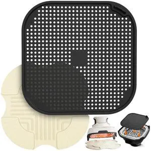 2 PCS Air Fryer Trivets Silicone and Splatter Shield for Ninja Crispi,Heat Resistant Mat for Air Fryer for Air Fryer Accessories,for Ninja Combi Accessories Kitchen Air Fryer Trivet (Off White&Black) 2 PCS Air Fryer Trivets Silicone and Splatter Shield for Ninja Crispi,Heat Resistant Mat for Air Fryer for Air Fryer Accessories,for Ninja Combi Accessories Kitchen Air Fryer Trivet (Off White&Black)