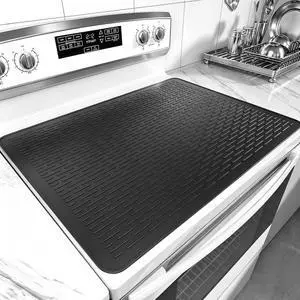 Stove Top Covers for Electric Stove, 28"x20" Silicone Range Covers for Electric Stove, XXL Dish Drying Mat, Glass Cooktop Covers, Black Stove Top Covers for Electric Stove, 28"x20" Silicone Range Covers for Electric Stove, XXL Dish Drying Mat, Glass Cooktop Covers, Black