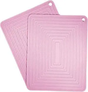 Silicone Trivets Mats Set 2 for Hot Dishes, 9 x 12 Inches Trivet for Hot Pots and Pans, Pink Silicone Hot Pads for Kitchen, Multi-Purpose Heat Resistant Pot Holders Silicone Trivets Mats Set 2 for Hot Dishes, 9 x 12 Inches Trivet for Hot Pots and Pans, Pink Silicone Hot Pads for Kitchen, Multi-Purpose Heat Resistant Pot Holders