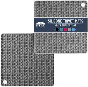 Silicone Trivet Mats, 2 Pack, Gray Silicone Trivets for Hot Pots and Pans Silicone Trivet Mats, 2 Pack, Gray Silicone Trivets for Hot Pots and Pans
