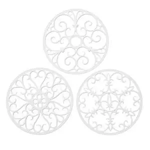 Silicone Trivet Mat - Non-Slip & Heat Resistant Kitchen Pads for Countertops & Table - Trivets for Hot Dishes & Cookware - Pot Holder for Pots & Pans - White, Set of 3 Silicone Trivet Mat - Non-Slip & Heat Resistant Kitchen Pads for Countertops & Table - Trivets for Hot Dishes & Cookware - Pot Holder for Pots & Pans - White, Set of 3