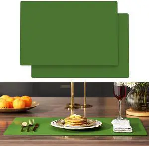 2-Pack Extra Thick Silicone Counter Mats - 24x16 Large Heat Resistant Kitchen Countertop Protector, Non-Slip Hot Pad Trivet for Air Fryer, Hot Pots & Pans, Coffee Maker(Green) 2-Pack Extra Thick Silicone Counter Mats - 24x16 Large Heat Resistant Kitchen Countertop Protector, Non-Slip Hot Pad Trivet for Air Fryer, Hot Pots & Pans, Coffee Maker(Green)