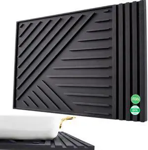Extra Large Silicone Trivets for hot Dishes 16x12Inch - mat with Thick and Modern Design Multi-Purpose, Heat Resistant Hot Pads for Kitchen Countertop, Black Extra Large Silicone Trivets for hot Dishes 16x12Inch - mat with Thick and Modern Design Multi-Purpose, Heat Resistant Hot Pads for Kitchen Countertop, Black