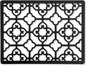 Extra Large, Thick, Silicone Trivet for Hot Dishes, Pots, and Pans, Heat Resistant Mat for Countertop, Hot Pad for Kitchen, Easy to Clean, 16 x 12 x 3/8 Inches, (Black, Spaniard) Extra Large, Thick, Silicone Trivet for Hot Dishes, Pots, and Pans, Heat Resistant Mat for Countertop, Hot Pad for Kitchen, Easy to Clean, 16 x 12 x 3/8 Inches, (Black, Spaniard)